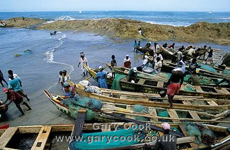 Fishing boats at Cape Coast, Ghana